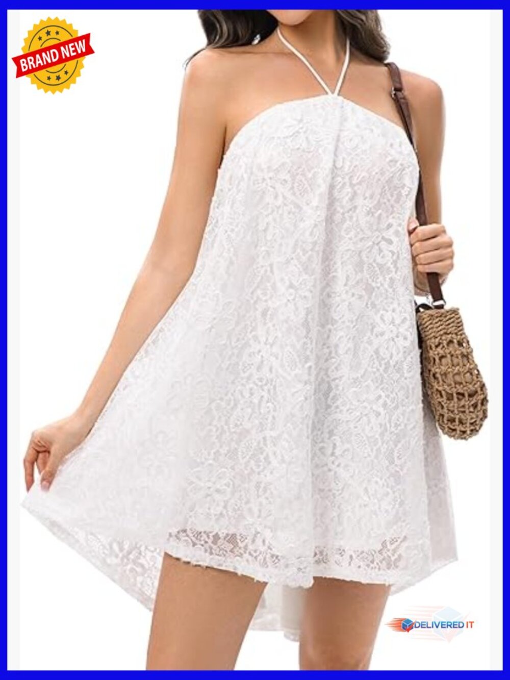 White Lace Off Shoulder Backless Mini Dress A-Line Summer Party